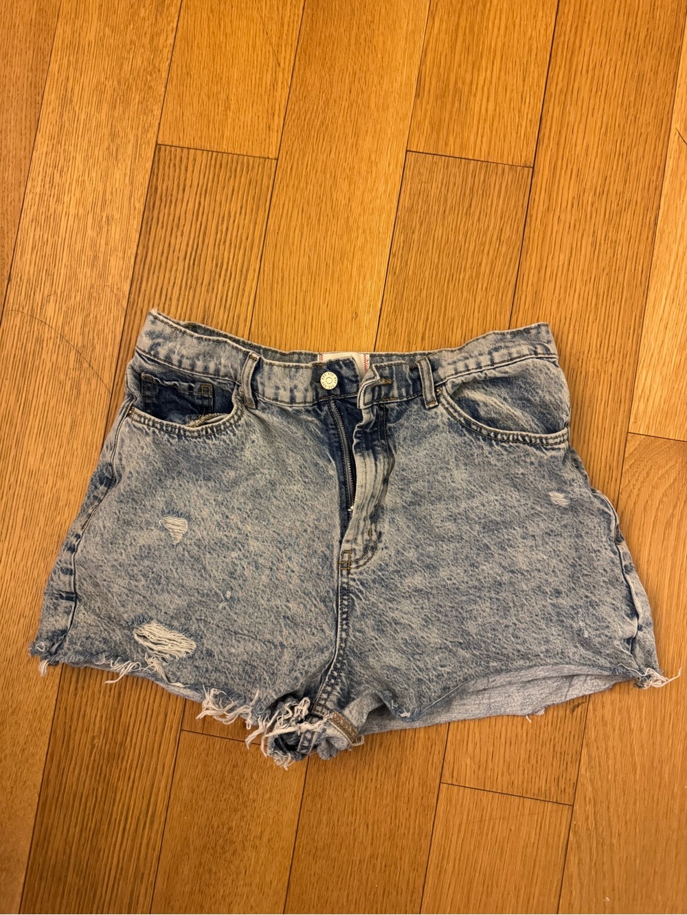 Urban Outfitters BDG High-Rise Distressed Denim Shorts - Light Blue